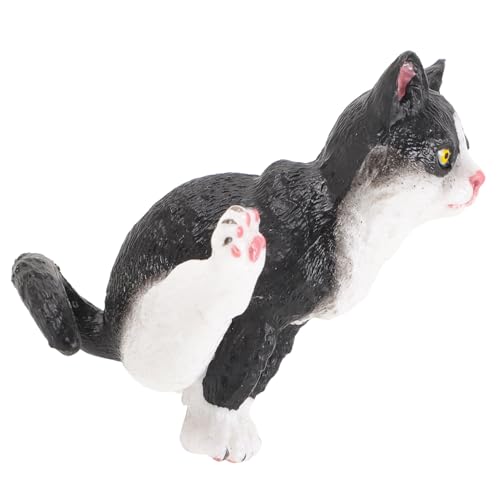 PRETYZOOM Simulationskatzenmodell Katzenautospielzeug Heimkatzen-Statue-Ornament Desktop-katzenverzierung Katzenfiguren Zur Dekoration Lebensechte Katzenfigur Kleines Katzenmodell PVC Black von PRETYZOOM