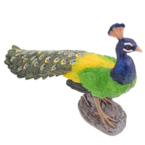 PRETYZOOM Simulationsmodell Pfau Mini- Vogel-Statue Hochzeit Pfau Handwerk Herzstück Goblincore-raumdekoration Pfauenfigur Miniaturtiere Miniaturfiguren Tischdekoration PVC Green von PRETYZOOM