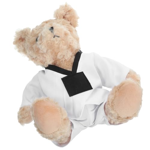 PRETYZOOM Taekwondo-bärpuppe Bärenpuppen Kuscheltiere Taekwondo-spielzeugbär Taekwondo-bär-plüschtier Spielzeugbär Taekwondo Karate-bär Taekwondo Für Plüschbärenfigur Black Stoff von PRETYZOOM