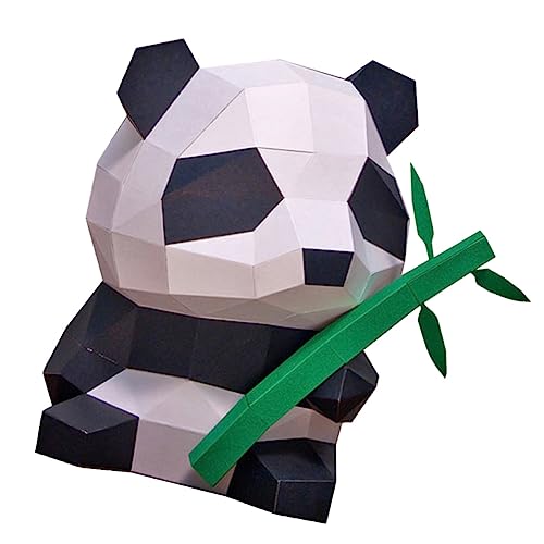 PRETYZOOM Tierisches 3D-Papiermodell Puzzle-Spielzeug Handskulptur Panda 3D-Papiermodell Kinder bastelset bastelzeug für Kinder 3D-Papiertier-Ornamentspielzeug dreidimensionales Papiermodell von PRETYZOOM