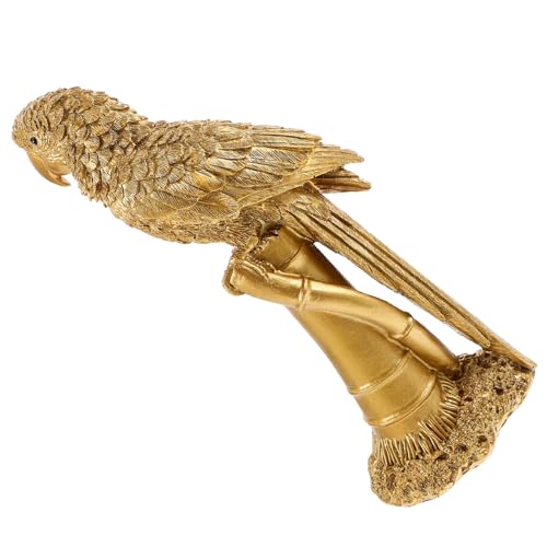 PRETYZOOM Weinschrank Papageienfigur Als Dekoration Lebensecht Simulierte Vögel Kleines Vogelhandwerk Kleines Papageiendekor Tisch-papageienstatue Kleine Vogelmodelle Vogel Figur Golden Harz von PRETYZOOM