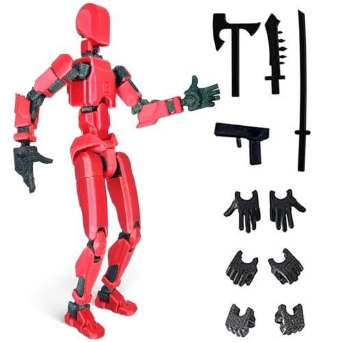 PRFECT T13 Actionfigur, Roboter-Actionfigur, T13 Actionfigur, 3D-gedruckt, beweglich, mit mehreren Gelenken, 13 Actionfigur-Dummy(Black Red) von PRFECT