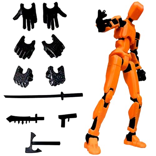 PRFECT T13 Actionfigur, Roboter-Actionfigur, T13 Actionfigur, 3D-gedruckt, beweglich, mit mehreren Gelenken, 13 Actionfigur-Dummy(Orange) von PRFECT