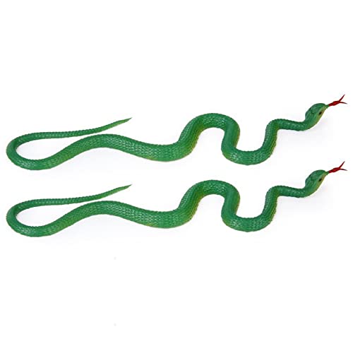 PRIZOM 2 x Simulationsschlange aus Gummi, Tippspielzeug – Grün von PRIZOM