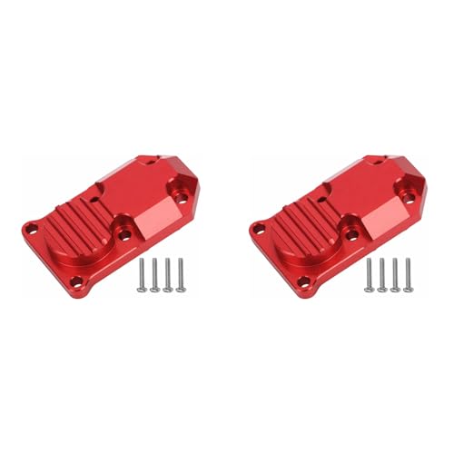 PRIZOM 2 x für AXIAL SCX24 90081 1/24 Ferngesteuertes Auto auf Differentialabdeckung aus Metall, Differentialgehäuse, hinten, Upgrade, Rot von PRIZOM