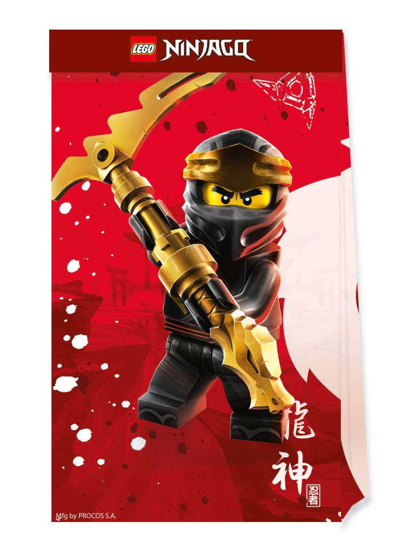 Lego Ninjago Geschenktüten 4 Stück bunt von KARNEVAL-MEGASTORE