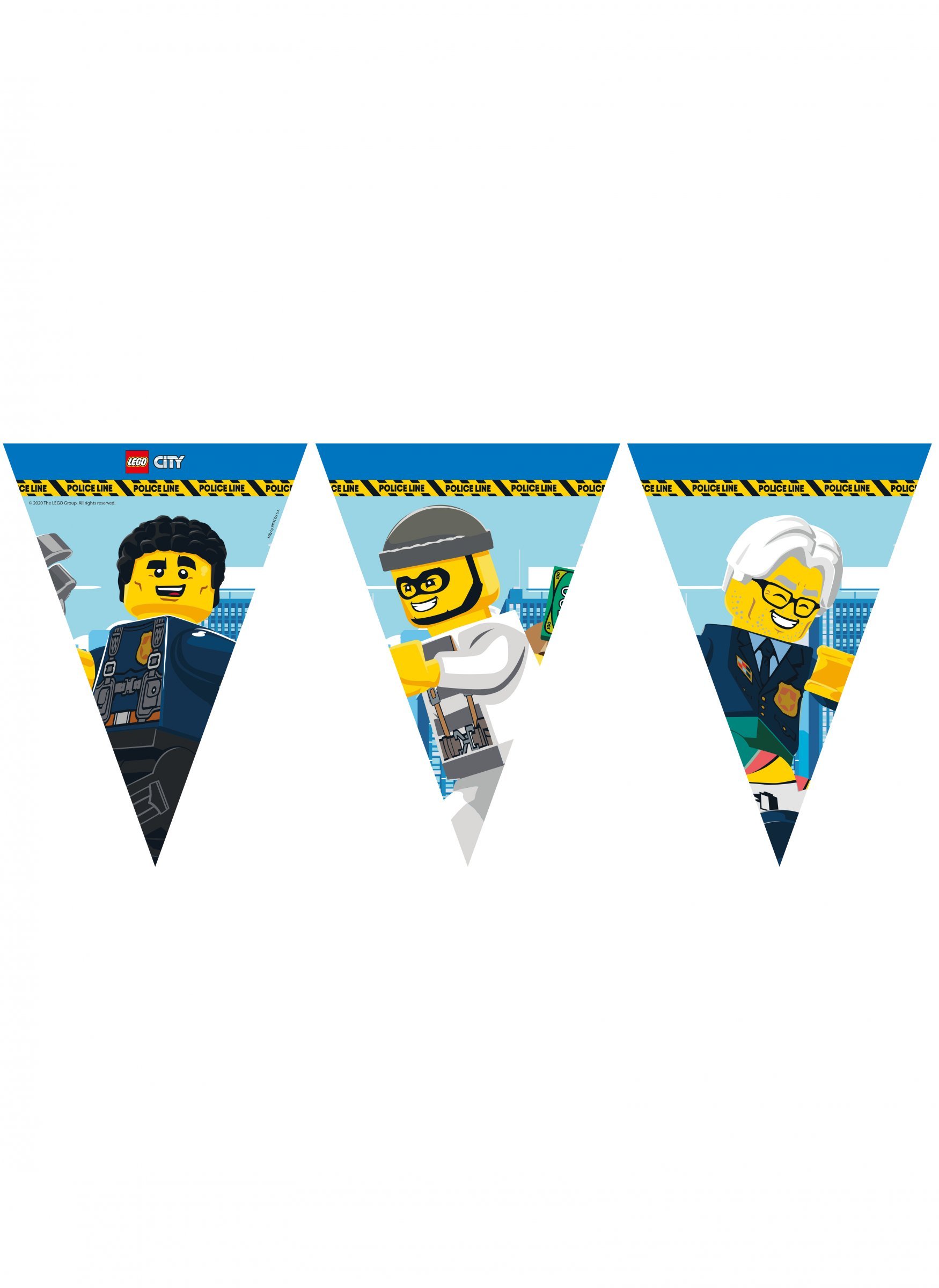 Offizielle Lego City-Wimpelgirlande aus FSC-Papier bunt 2,3 m von KARNEVAL-MEGASTORE