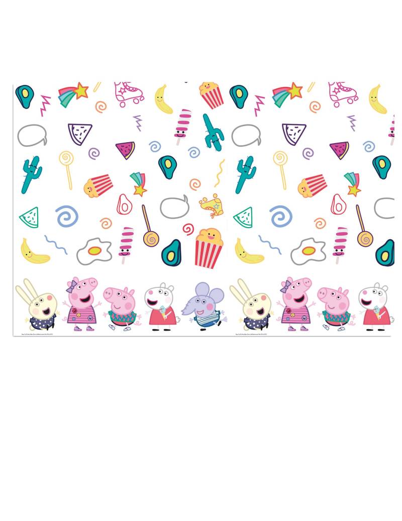 Peppa Wutz-Tischdecke Partyzubehör Kindergeburtstag bunt 120x180 cm von KARNEVAL-MEGASTORE