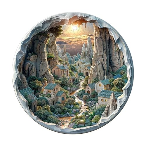 PRSTENLY Holzpuzzle Erwachsene 3D-Vision im Inneren der Höhle-2, 300 Stücke Holzpuzzle Tierpuzzle Einzigartige Holzpuzzle für Erwachsene Familie Herausforderung mit Hölzerner Geschenkbox 34 * 34cm von PRSTENLY