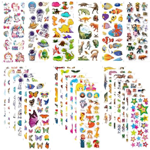 3D Aufkleber für Kinder,30 Blätter Geschwollen Stickers,Kinder Aufkleber,Belohnungs Aufkleber,DIY-Dekoration,Basteln,Scrapbooking Lehrer, Kleinkinder von PRXYVLQT