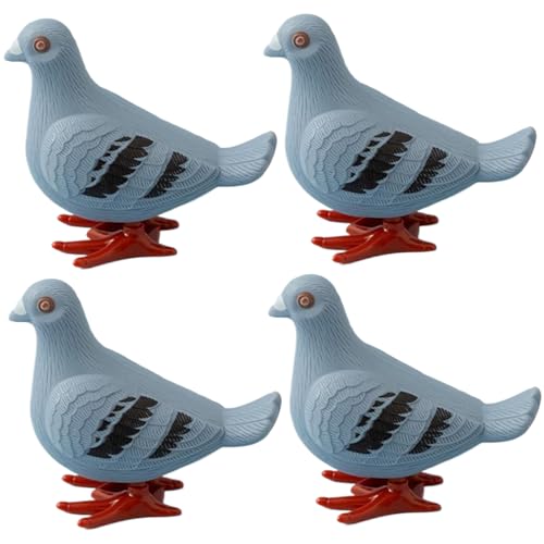 4pcs landen Spielzeug für Kinder Dove Clockwork Pigeon Windgut Spielzeug springen Simulation Frühes Tauben -Uhrwerk -Windup -Spielzeug Kid Mini Taubenspielzeug -Party Gefälligkeiten Ornamentwind von PSFDEWT