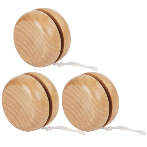 PSFDEWT 3pcs yo yo, Holzfarbe Holz Yoyo tragbarer Leichter Jo-Yo-Amateurin zum Spielen, Spaß, Geschenke Kinder über 1 Jahr Alter Yoyooyo von PSFDEWT