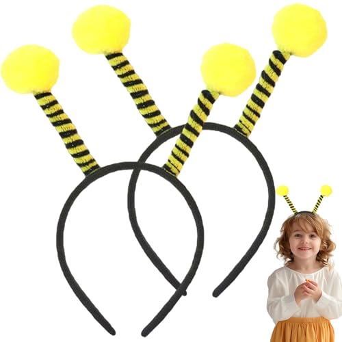 PSFDEWT Bienenstirnband, 2pcs niedliche Bienendekoration Hair Hoop, elastische Bienenkostüm -Haarbänder mit biegbarem Tentakel, Bienenparty -Gefälligkeiten für Frauen Mädchen, Bienenstirnband von PSFDEWT