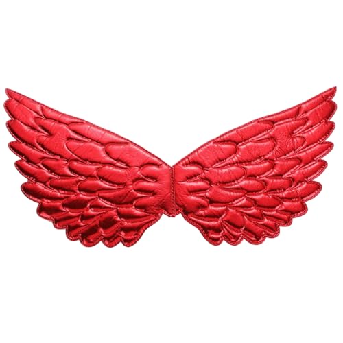 PSFDEWT Engelsflügel 17x9 Zoll Lebhafte Lebendige rote Engel Flügel weiche und leichte Mädchen Feenkostüm für Kinder Bühnenaufführung Halloween Valentine Geburtstagsfeier Geschenke Angel Wing von PSFDEWT