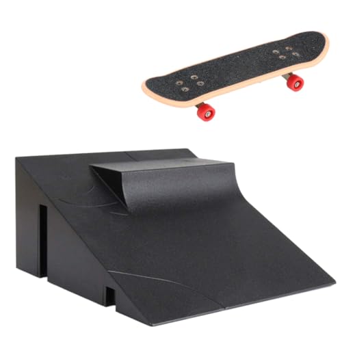 PSFDEWT Finger Ramp Park Mini Fingerbrett Skate -Teile Set Spielzeugzubehör Schwarz für Kinder Erwachsene Kinder, Finger Ramp Park von PSFDEWT