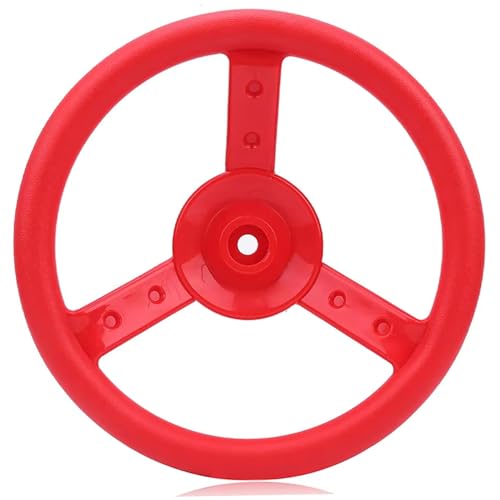 PSFDEWT Lenkradspielzeug, 10 Dia..Red Realistic Playplatz Kinder Lenkrad 360 ° Rotatierbares Plastiklenkrad für Spielplatz Swing Pirat Shipwheel von PSFDEWT