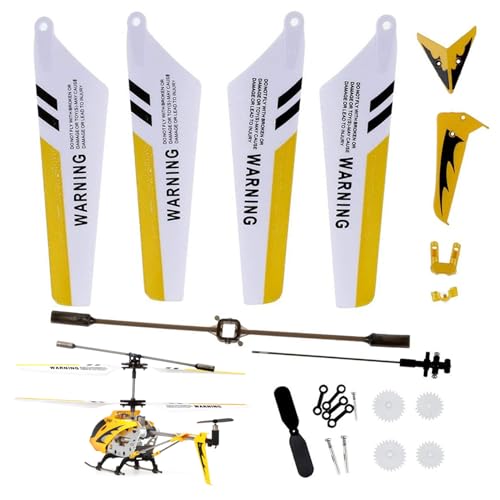 PSFDEWT RC Helicopter Ersatz Teil 1 Set DIY gelbe stilvolle Hubschrauber -Spielzeug Teile Hauptwelle Schwanzdekoration Propeller Balance Balken Teile von PSFDEWT