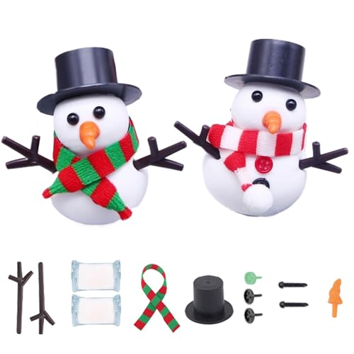 Snowman Kit, DIY -Weihnachtshandwerk für Kinder umfasst schwarze Top -Hüte, Schal, Nähknöpfe, Nasenknöpfe ＆ Schneemann Hände, interaktive Weihnachtsspielzeug für Winter Holiday Party Decor Geschenke von PSFDEWT