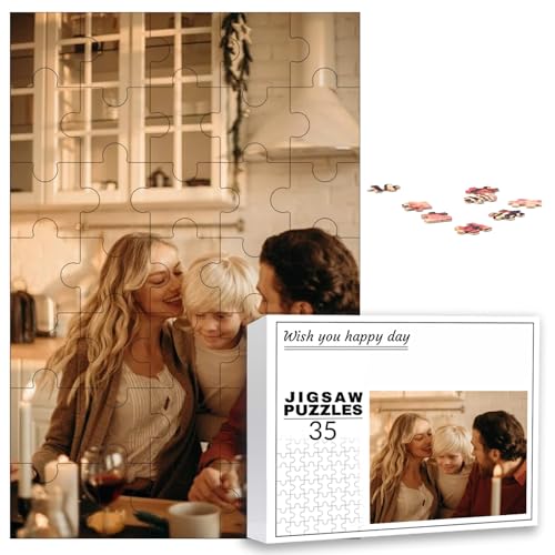 PSUNEY Individuelles Puzzle mit Foto 35/70/120/200/300/500/1000/1500/2000/3000 Teile Eigenem Bild Selbst Gestalten Personalisierbares Geschenk von PSUNEY