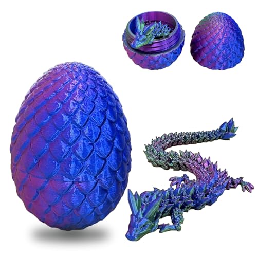 PTBWS 3D Gedrucktes Drachenei mit Drache,Dracheneier mit Drachen im Inneren, 3D-Gedruckter Drache im Ei,Voll Beweglicher Drache, Geheimnisvolles Drachenei Spielzeug für Häuser Büro von PTBWS