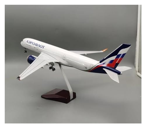 Flugzeug Spielzeug 47 cm Großes Aeroflot A350 Zivilluftfahrt-Flugzeugmodell Aus Harz Im Maßstab 1:142 Mit Rädern Und Lichtern(with Light) von PTHEN