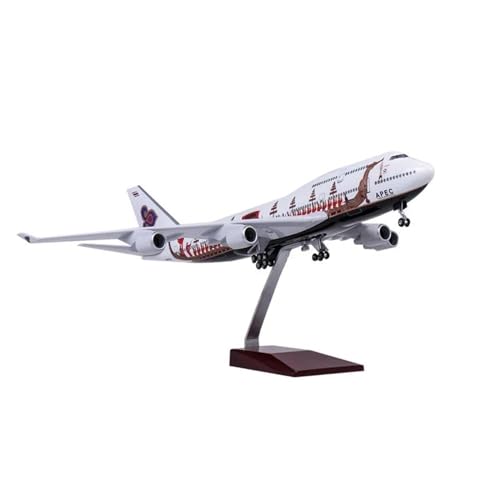 Flugzeug Spielzeug 47 cm Maßstab 1:150 Druckgussmodell Thai Airways Drachenboot Boeing 747 Harzflugzeug Spielzeugsammlung(No Light) von PTHEN