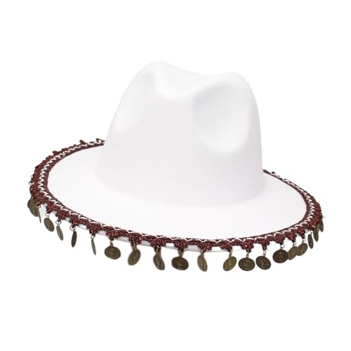 PTILSERY Vintage Country Western Fedora Hut Cowgirl Hut Fransen Cowgirl Hut für Party Foto Requisiten Headwaer Geschenke von PTILSERY