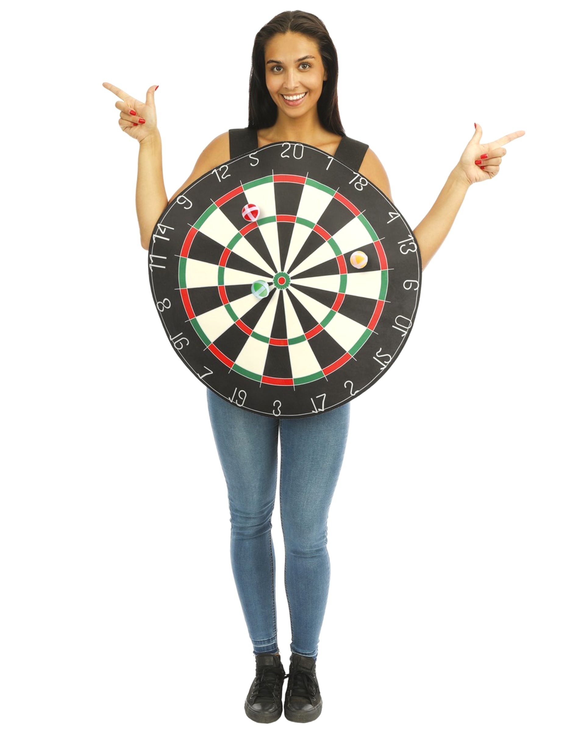 Dartscheiben-Kostüm mit 3 Klettbällen für Erwachsene Dartscheiben-Kostüm mit 3 Klettbällen für Erwachsene von PTIT CLOWN