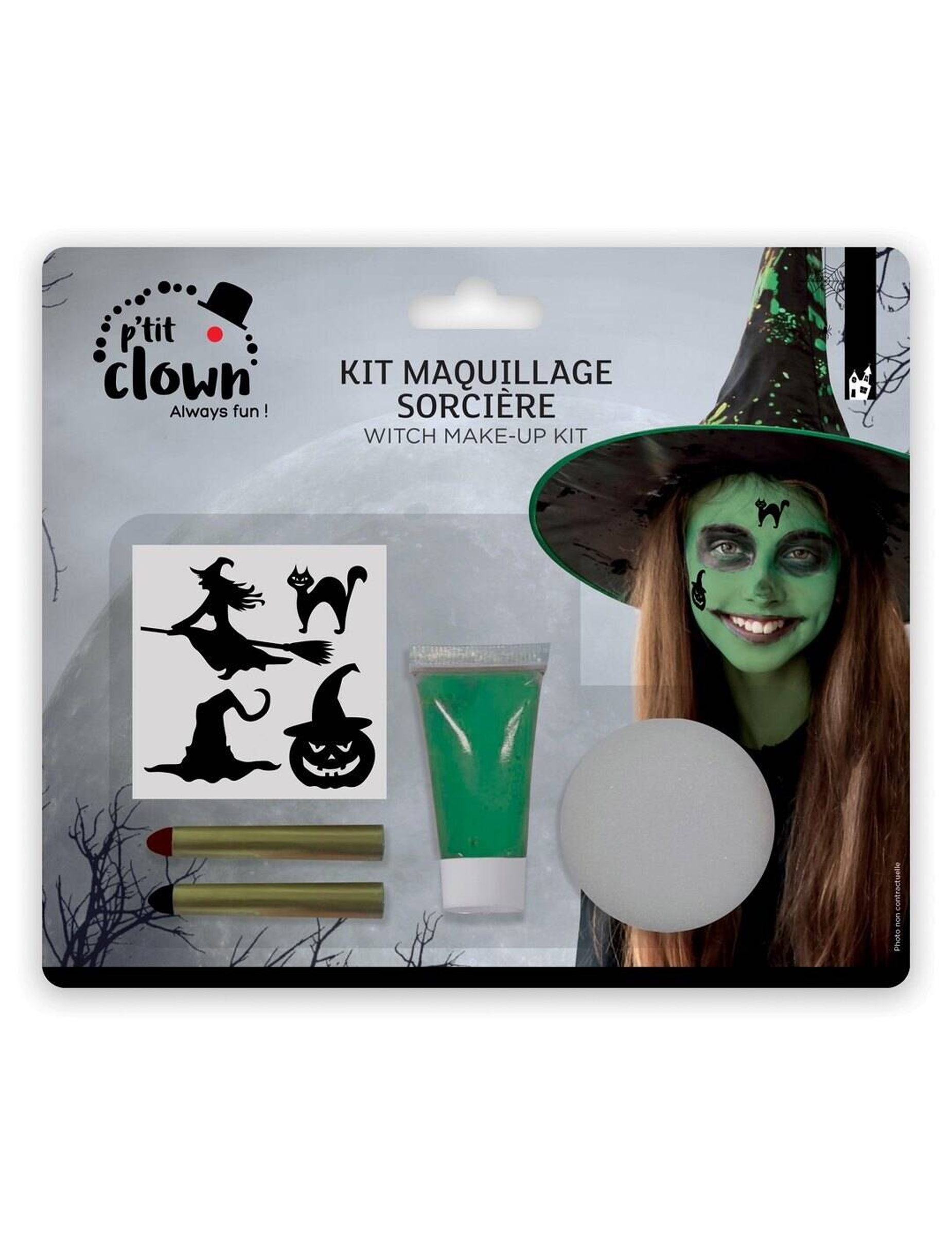 Grüne Hexe für Kinder Schminkset Grüne Hexe für Kinder Schminkset von PTIT CLOWN