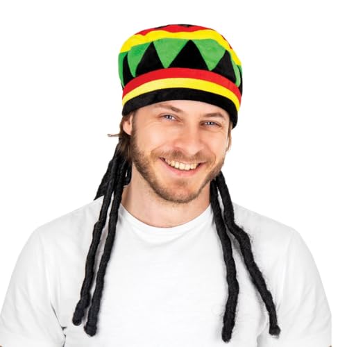 P 'tit Clown 14782 Barett Rasta Velours mit Dreadlocks Erwachsene – Mehrfarbig von p'tit clown