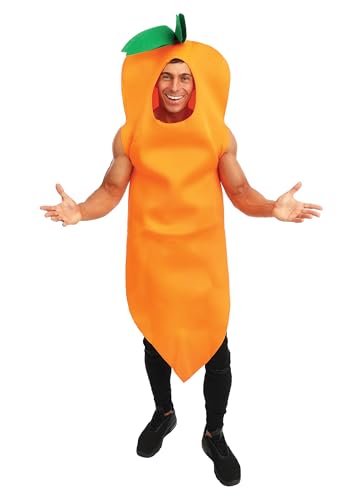 P'TIT CLOWN - 15376 - Karottenkostüm für Erwachsene - Unisex - Kostüm Obst und Gemüse - Für Karneval, Halloween, Cosplay, Kostümpartys und Motto-Events - Polyester - Einheitsgröße - Orange von p'tit clown