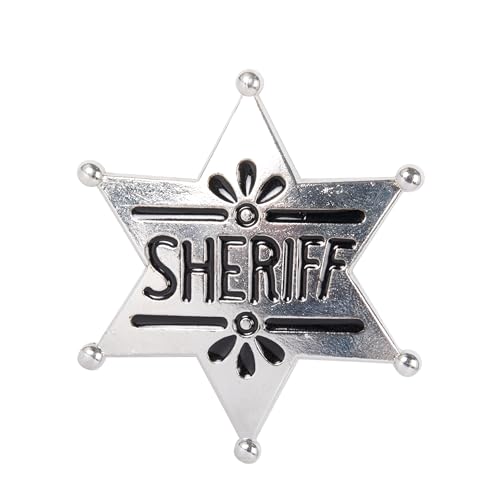 P'TIT Clown - 70108 - Sheriffstern, Marshal - Cowboy-Kostümzubehör - Wildwest, Western - Karneval, Halloween, Cosplay, Kostümpartys, Motto-Events - Metall, 5 x 5 cm von p'tit clown