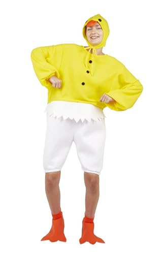 P'TIT CLOWN - 89830 - Erwachsenenkostüm Küken - Chick Kostüm - Perfekt für Karneval, Mottopartys, Ostern, Kostümpartys, Halloween, Cosplay - Einheitsgröße - Gelb von p'tit clown