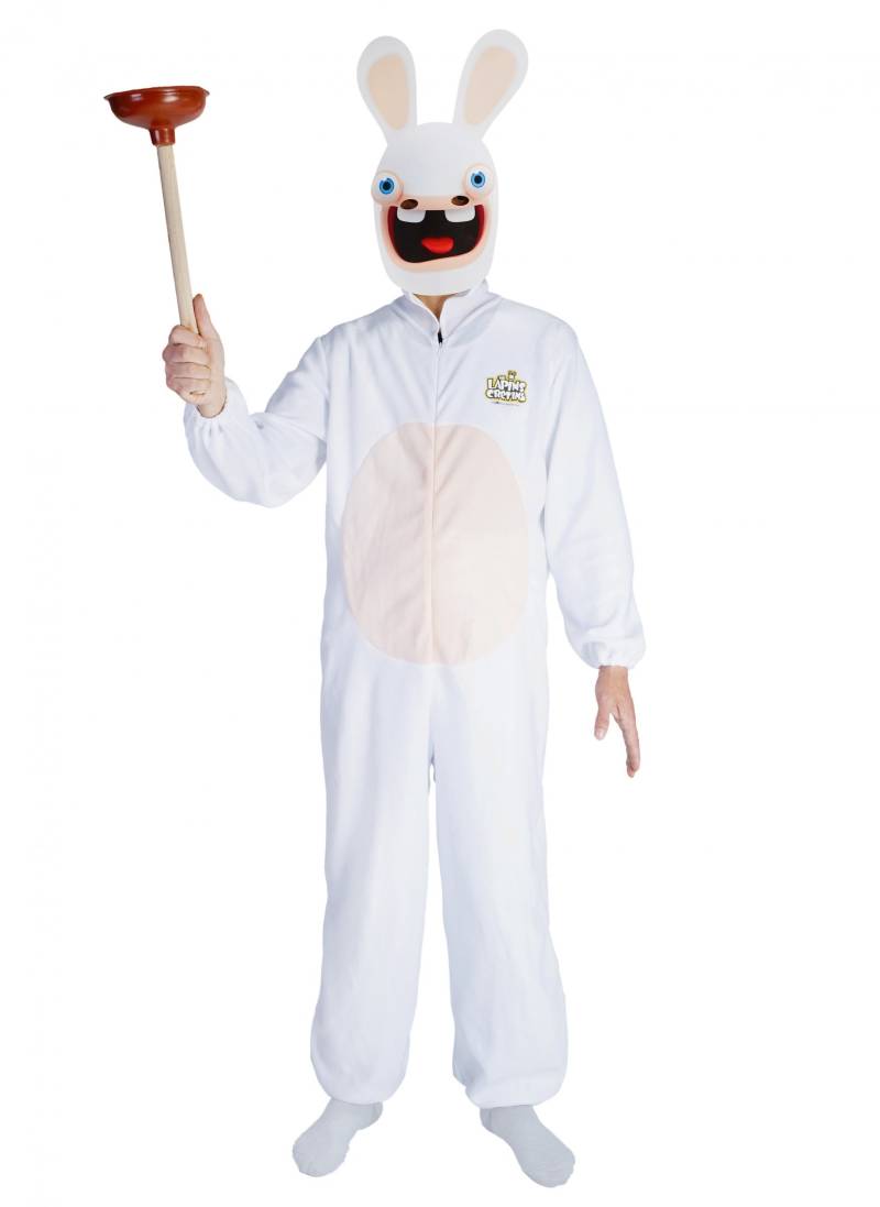 Rabbids-Kostüm mit Maske für Erwachsene Faschingskostüm weiss von PTIT CLOWN