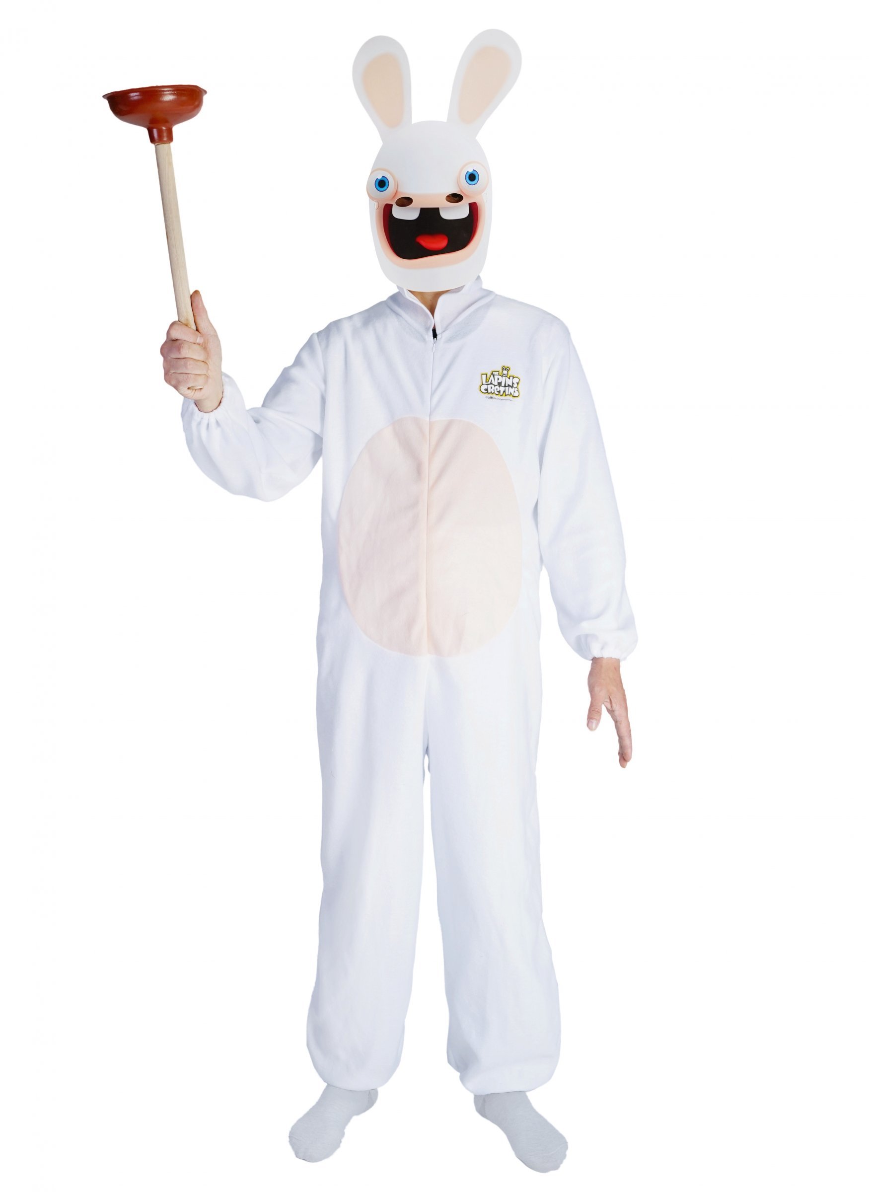 Rabbids-Kostüm mit Maske für Erwachsene Faschingskostüm weiss Rabbids-Kostüm mit Maske für Erwachsene Faschingskostüm weiss von PTIT CLOWN
