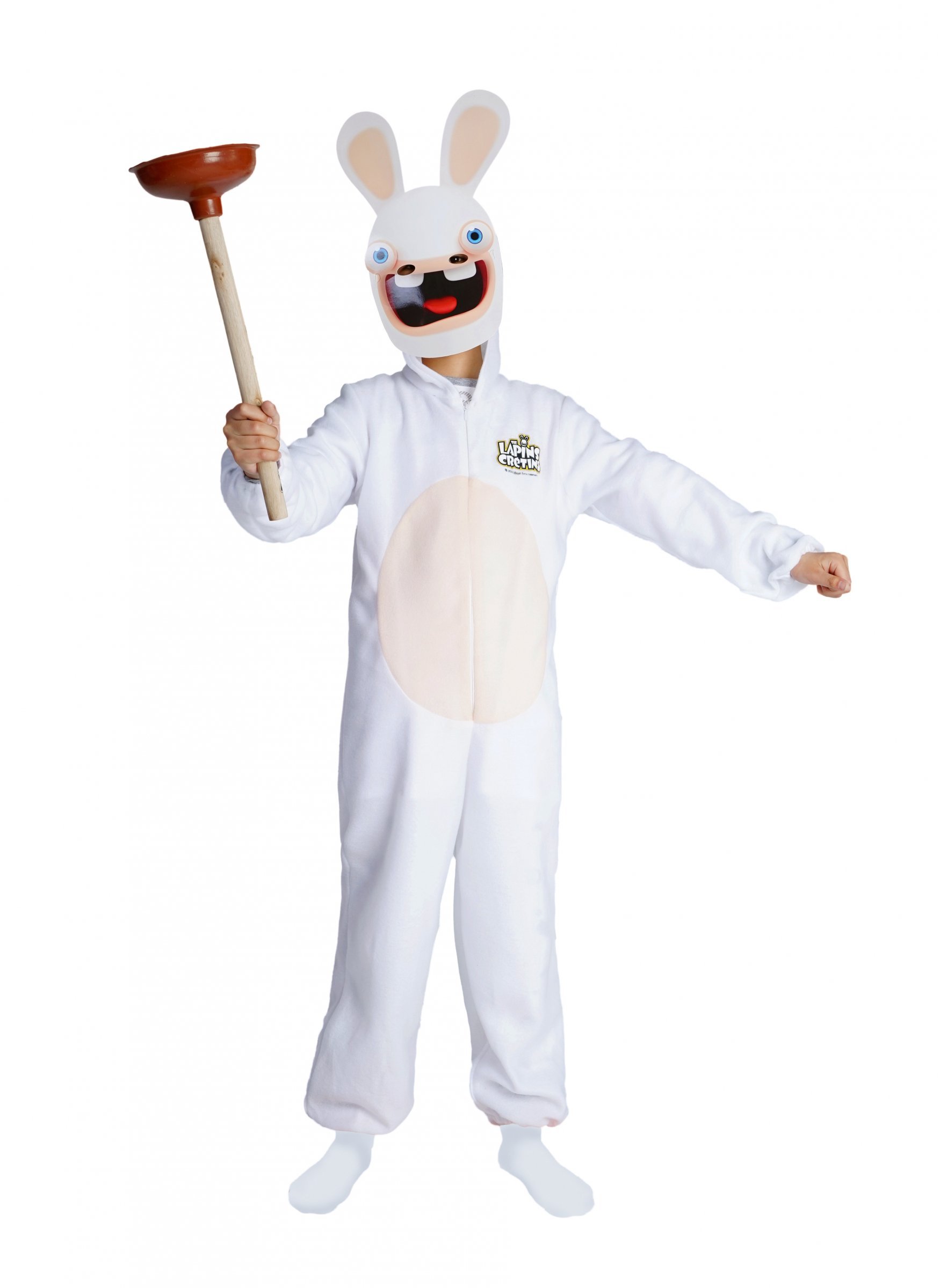 Rabbids-Kostüm mit Maske für Kinder Raving Rabbids weiss Rabbids-Kostüm mit Maske für Kinder Raving Rabbids weiss von PTIT CLOWN