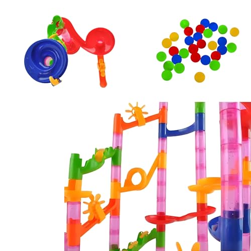 PTIT'GÉNIE - 3D-Kugelbahn für Kinder – 105 Track-Elemente mit 30 Bällen im Set – Kreativität, Lernen – 35 x 35 x 40 cm von PTIT'GÉNIE