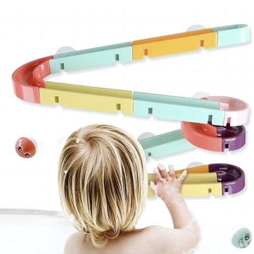 PTIT'GÉNIE - Badespielzeug für Kinder – Rutschbahn mit Saugnäpfen und Zubehör – Förderung der Kreativität, Entwicklung von Fähigkeiten – 45 x 43 x 12 cm von PTIT'GÉNIE