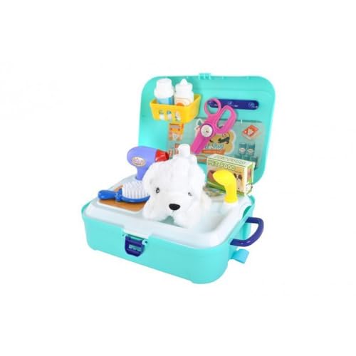 PTIT'GÉNIE Tierarztpflegespiel für Kinder – komplettes Zubehör-Set in einem kleinen tragbaren Koffer – Set mit einem Plüschhund, Nachahmungsspiel von PTIT'GÉNIE