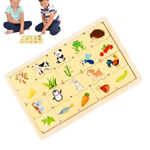 PUCHEN Zahlen-Matching-Spielzeug,Matching-Puzzles für Kinder | Passende Tierpuzzles aus Holz - Tragbares passendes Kinderspielzeug, süßes Lernspielzeug für die Hand-Auge-Koordination von PUCHEN