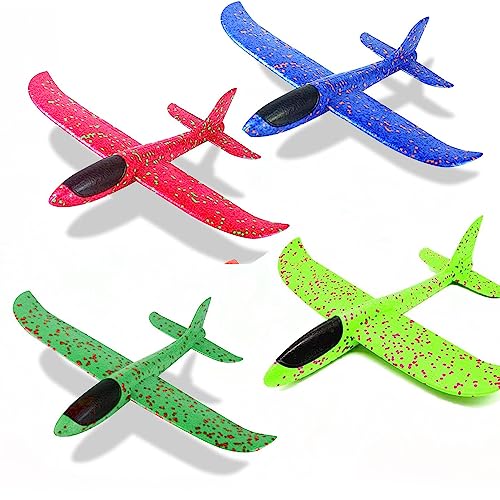 PULIJAZ 37cm Große Wurfschaum Flugzeug, Kinder Flugzeug Spielzeug, Geeignet für Geschenke,Manuelle Wurfspiele, Modellflugzeug, Geburtstagsgeschenke, Jungen Geschenke（4 Stück von PULIJAZ