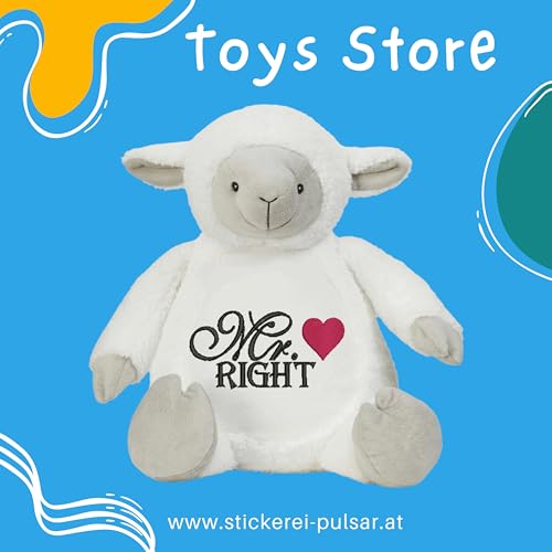 PULSAR stickerei Stofftier mit Namen personalisiert - bestickte Kuscheltier Geburtsdaten (Mr. Baby) von PULSAR stickerei