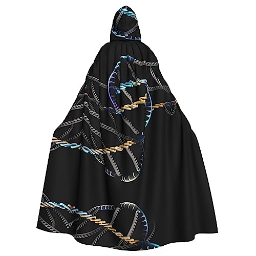 Unisex Kapuzenumhang mit Hundepfotenabdruck, langer Umhang für Halloween, Cosplay, Kostüme, ausgefallener Umhang für Erwachsene, 147 cm, DNA Chain Photoes, Einheitsgröße von PULaif