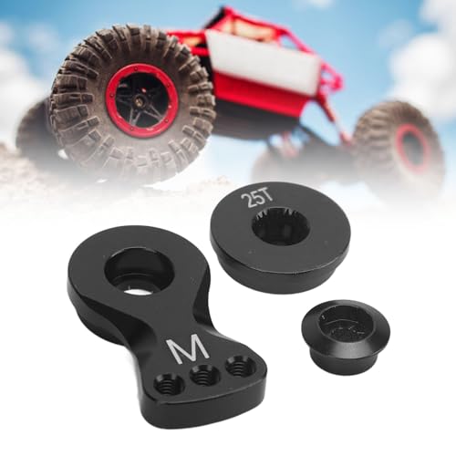 PUNELE 25T Servo Saver, Servo Saver Anpassen, Universal-Servoarm aus Aluminiumlegierung, Ersatz für 1/10 RC-Cars M 29,5 Mm Länge (Schwarz) von PUNELE