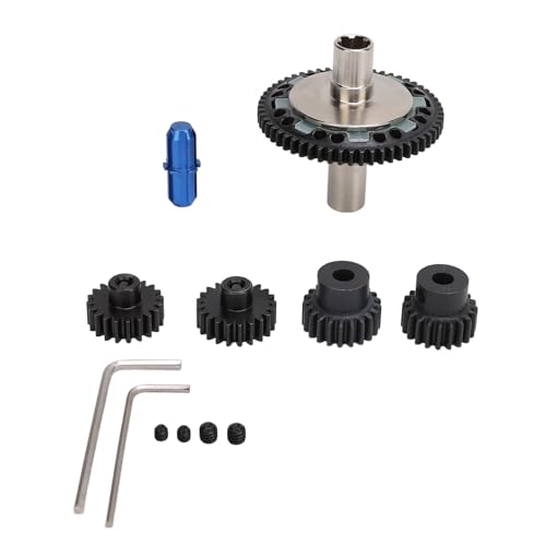 PUNELE Slipper Gear, 57T 0,8mod Slipper Gear Set aus Gehärtetem Stahl 20T 21T RC Motor Gear mit Abtriebswelle für 1/10 1/8 4S RC Cars (Dunkelblau) von PUNELE