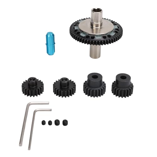 PUNELE Slipper Gear, 57T 0,8mod Slipper Gear Set aus Gehärtetem Stahl 20T 21T RC Motor Gear mit Abtriebswelle für 1/10 1/8 4S RC Cars (Hellblau) von PUNELE