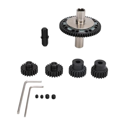 PUNELE Slipper Gear, 57T 0,8mod Slipper Gear Set aus Gehärtetem Stahl 20T 21T RC Motor Gear mit Abtriebswelle für 1/10 1/8 4S RC Cars (Schwarz) von PUNELE