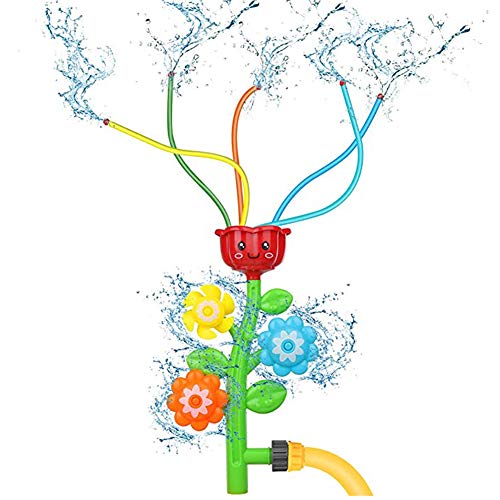 Wassersprinkler für Kinder, Wassersprinkler Blumensprühspielzeug, Niedliches Cartoon-Kinder-Kind-Rotationswasserspielzeug (-2012200005711) von PUNELE