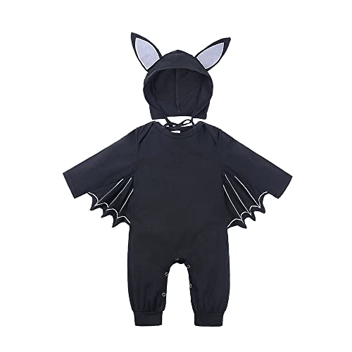 PUPYGIYUC Baby Fledermaus Kostüm Säuglings Fledermaus Kostüm Strampler mit Hut mit großen Ohren 18-24 Monate 2 Stück Unisex von PUPYGIYUC