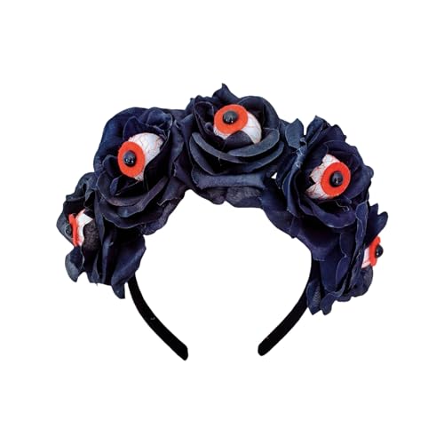 PURFUU Blutender Augapfel Teufel Rose Stirnband Dunkle Blume Für Karneval Party Handgemachte Halloween Party Kostüm Teufel von PURFUU